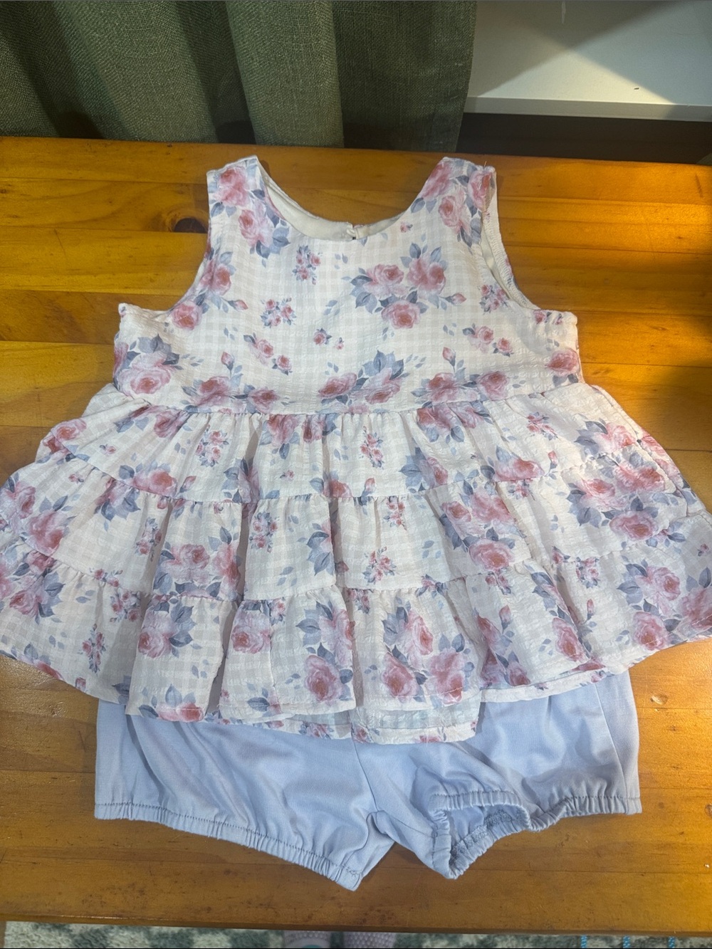 Girls Floral Pink & Blue Matching Set - Brand Unspecified
